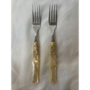 Bugatti Italy Melodic Gold Ring‎ 2 Pc Fork Set Stainless Steel 18/10